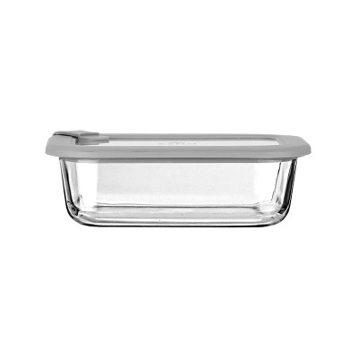 Estia ESTIA ΦΑΓΗΤΟΔΟΧΕΙΟ COLORSEAL ΓΥΑΛΙΝΟ 640ml 18.9x14.5x6.7 ΜΕ ΚΑΠΑΚΙ ΣΙΛΙΚΟΝΗΣ ΓΚΡΙ