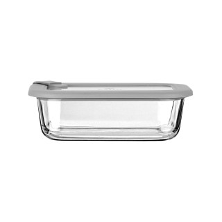 Estia ESTIA ΦΑΓΗΤΟΔΟΧΕΙΟ COLORSEAL ΓΥΑΛΙΝΟ 640ml 18.9x14.5x6.7 ΜΕ ΚΑΠΑΚΙ ΣΙΛΙΚΟΝΗΣ ΓΚΡΙ