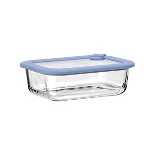 Estia ESTIA ΦΑΓΗΤΟΔΟΧΕΙΟ COLORSEAL ΓΥΑΛΙΝΟ 640ml 18.9x14.5x6.7 ΜΕ ΚΑΠΑΚΙ ΣΙΛΙΚΟΝΗΣ ΜΠΛΕ