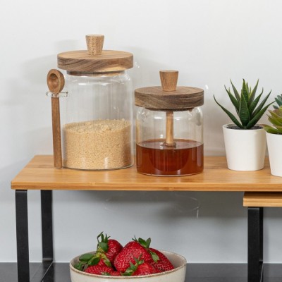 Estia ESTIA ΔΟΧΕΙΟ ΑΠΟΘΗΚΕΥΣΗΣ ALLURE ΓΥΑΛΙΝΟ 850ml 9.7x12x17cm ΜΕ ΚΟΥΤΑΛΙ