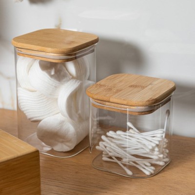 Estia ESTIA ΔΟΧΕΙΟ ΑΠΟΘΗΚΕΥΣΗΣ BAMBOO ESSENTIALS 550ml ΓΥΑΛΙΝΟ ΜΕ ΚΑΠΆΚΙ