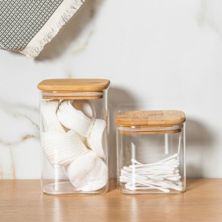 Estia ESTIA ΔΟΧΕΙΟ ΑΠΟΘΗΚΕΥΣΗΣ BAMBOO ESSENTIALS 950ml ΓΥΑΛΙΝΟ ΜΕ ΚΑΠΆΚΙ