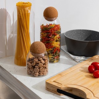 Estia ESTIA ΔΟΧΕΙΟ ΑΠΟΘΗΚΕΥΣΗΣ ΓΥΑΛΙΝΟ 450ml ΜΕ ΚΑΠΑΚΙ ΦΕΛΛΟΥ