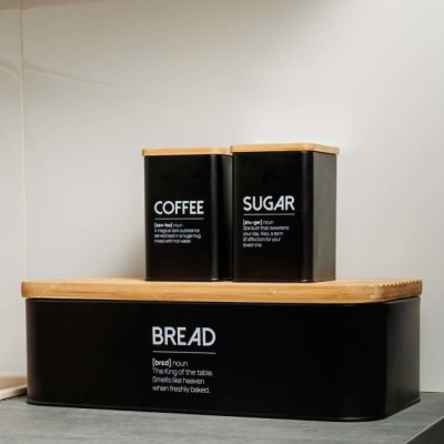 Estia ESTIA ΔΟΧΕΙΟ ΓΙΑ ΖΑΧΑΡΗ BAMBOO ESSENTIALS ΜΕΤΑΛΛΙΚΟ 10x13cm ΜΑΥΡΟ