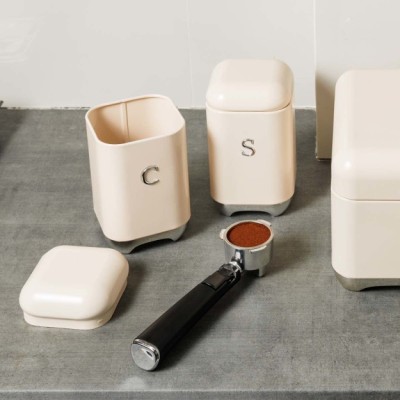 Estia ESTIA ΔΟΧΕΙΟ ΓΙΑ ΚΑΦΕ EPOQUE ΜΕΤΑΛΛΙΚΟ 11x18.8cm ΚΡΕΜ