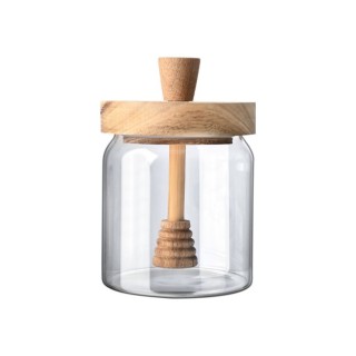 Estia ESTIA ΔΟΧΕΙΟ ΜΕΛΙΟΥ ALLURE ΓΥΑΛΙΝΟ 450ml 9x9x13.5cm ΜΕ ΚΟΥΤΑΛΙ ΜΕΛΙΟΥ