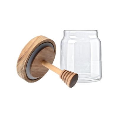 Estia ESTIA ΔΟΧΕΙΟ ΜΕΛΙΟΥ ALLURE ΓΥΑΛΙΝΟ 450ml 9x9x13.5cm ΜΕ ΚΟΥΤΑΛΙ ΜΕΛΙΟΥ