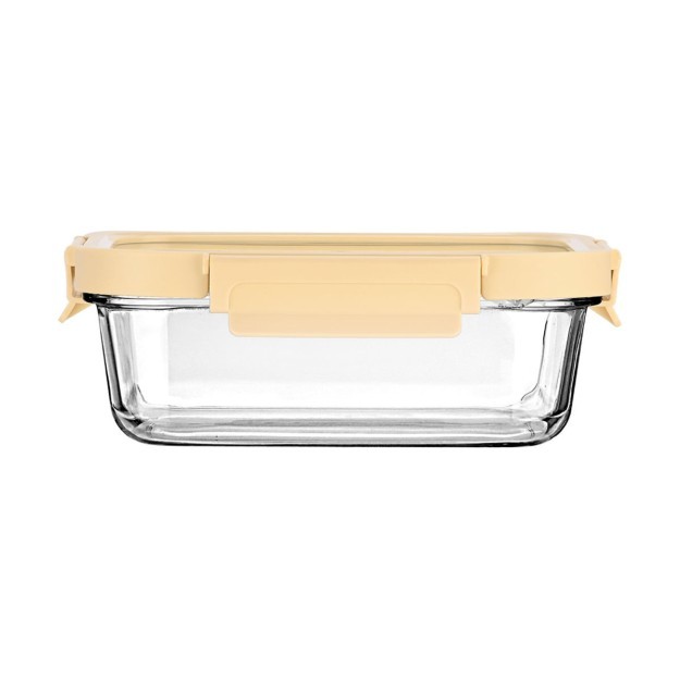 Estia ESTIA ΦΑΓΗΤΟΔΟΧΕΙΟ CLICK&SEAL ΓΥΑΛΙΝΟ 1050ml 21.6x16.5x7.4cm ΜΕ ΚΑΠΑΚΙ ΠΛΑΣΤΙΚΟ IVORY