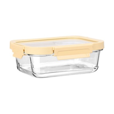 Estia ESTIA ΦΑΓΗΤΟΔΟΧΕΙΟ CLICK&SEAL ΓΥΑΛΙΝΟ 1050ml 21.6x16.5x7.4cm ΜΕ ΚΑΠΑΚΙ ΠΛΑΣΤΙΚΟ IVORY