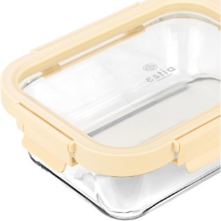 Estia ESTIA ΦΑΓΗΤΟΔΟΧΕΙΟ CLICK&SEAL ΓΥΑΛΙΝΟ 1050ml 21.6x16.5x7.4cm ΜΕ ΚΑΠΑΚΙ ΠΛΑΣΤΙΚΟ IVORY