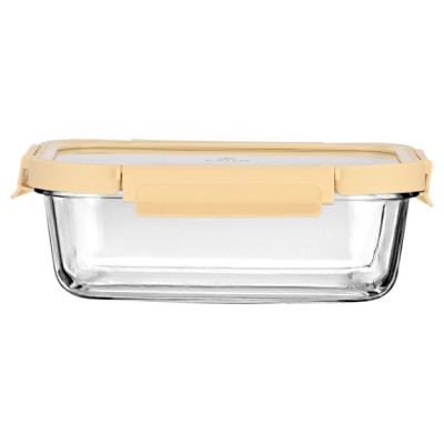 Estia ESTIA ΦΑΓΗΤΟΔΟΧΕΙΟ CLICK&SEAL ΓΥΑΛΙΝΟ 1520ml 23.5x17.8x7.6cm ΜΕ ΚΑΠΑΚΙ ΠΛΑΣΤΙΚΟ IVORY