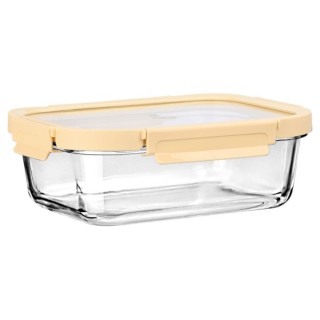 Estia ESTIA ΦΑΓΗΤΟΔΟΧΕΙΟ CLICK&SEAL ΓΥΑΛΙΝΟ 1520ml 23.5x17.8x7.6cm ΜΕ ΚΑΠΑΚΙ ΠΛΑΣΤΙΚΟ IVORY