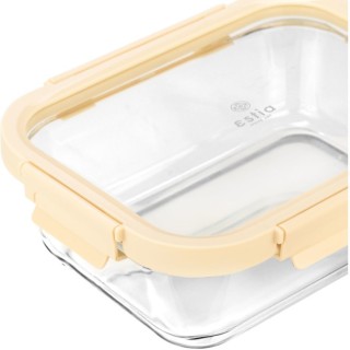 Estia ESTIA ΦΑΓΗΤΟΔΟΧΕΙΟ CLICK&SEAL ΓΥΑΛΙΝΟ 1520ml 23.5x17.8x7.6cm ΜΕ ΚΑΠΑΚΙ ΠΛΑΣΤΙΚΟ IVORY