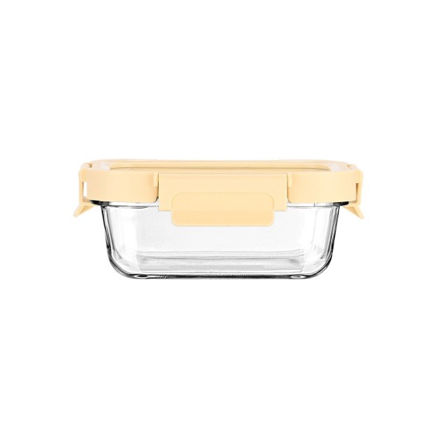 Estia ESTIA ΦΑΓΗΤΟΔΟΧΕΙΟ CLICK&SEAL ΓΥΑΛΙΝΟ 370ml 16.3x12.3x6.2cm ΜΕ ΚΑΠΑΚΙ ΠΛΑΣΤΙΚΟ IVORY