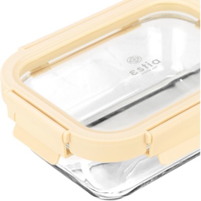Estia ESTIA ΦΑΓΗΤΟΔΟΧΕΙΟ CLICK&SEAL ΓΥΑΛΙΝΟ 640ml 18.9x14.5x6.7 ΜΕ ΚΑΠΑΚΙ ΠΛΑΣΤΙΚΟ IVORY