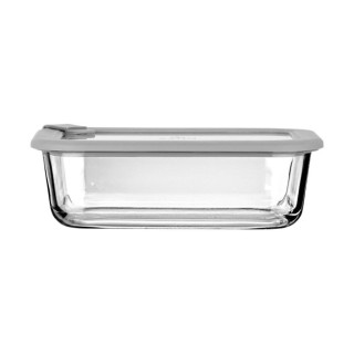 Estia ESTIA ΦΑΓΗΤΟΔΟΧΕΙΟ COLORSEAL ΓΥΑΛΙΝΟ 1050ml 21.6x16.5x7.4cm ΜΕ ΚΑΠΑΚΙ ΣΙΛΙΚΟΝΗΣ ΓΚΡΙ