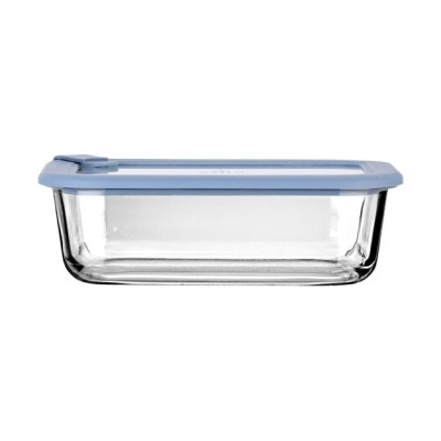 Estia ESTIA ΦΑΓΗΤΟΔΟΧΕΙΟ COLORSEAL ΓΥΑΛΙΝΟ 1050ml 21.6x16.5x7.4cm ΜΕ ΚΑΠΑΚΙ ΣΙΛΙΚΟΝΗΣ ΜΠΛΕ