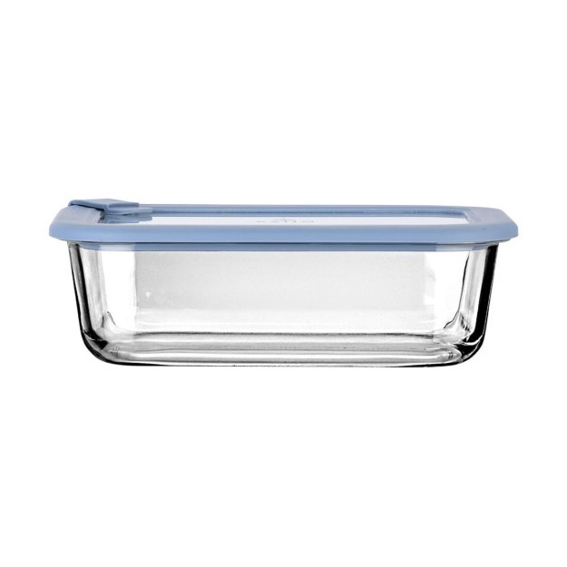 Estia ESTIA ΦΑΓΗΤΟΔΟΧΕΙΟ COLORSEAL ΓΥΑΛΙΝΟ 1050ml 21.6x16.5x7.4cm ΜΕ ΚΑΠΑΚΙ ΣΙΛΙΚΟΝΗΣ ΜΠΛΕ