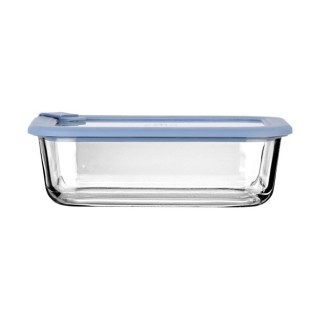 Estia ESTIA ΦΑΓΗΤΟΔΟΧΕΙΟ COLORSEAL ΓΥΑΛΙΝΟ 1050ml 21.6x16.5x7.4cm ΜΕ ΚΑΠΑΚΙ ΣΙΛΙΚΟΝΗΣ ΜΠΛΕ