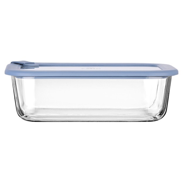 Estia ESTIA ΦΑΓΗΤΟΔΟΧΕΙΟ COLORSEAL ΓΥΑΛΙΝΟ 1520ml 23.5x17.8x7.6cm ΜΕ ΚΑΠΑΚΙ ΣΙΛΙΚΟΝΗΣ ΜΠΛΕ