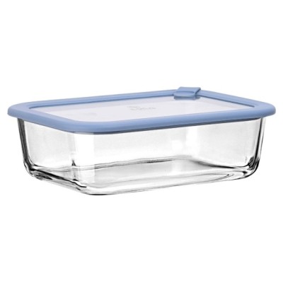 Estia ESTIA ΦΑΓΗΤΟΔΟΧΕΙΟ COLORSEAL ΓΥΑΛΙΝΟ 1520ml 23.5x17.8x7.6cm ΜΕ ΚΑΠΑΚΙ ΣΙΛΙΚΟΝΗΣ ΜΠΛΕ