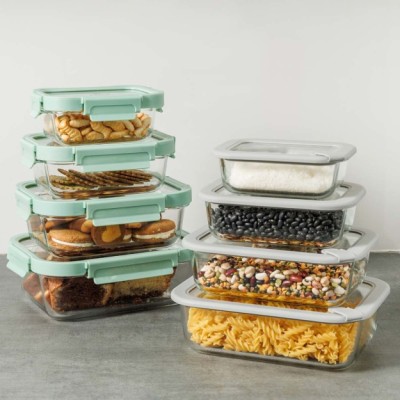 Estia ESTIA ΦΑΓΗΤΟΔΟΧΕΙΟ COLORSEAL ΓΥΑΛΙΝΟ 370ml 16.3x12.3x6.2cm ΜΕ ΚΑΠΑΚΙ ΣΙΛΙΚΟΝΗΣ ΓΚΡΙ