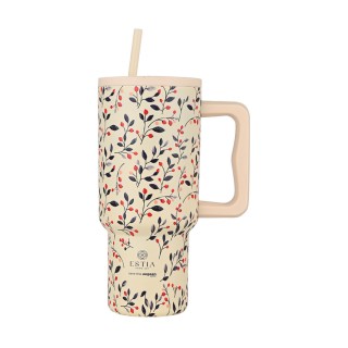 Estia ESTIA ΘΕΡΜΟΣ STRAW TUMBLER XL SAVE THE AEGEAN 900ml BLOOM BEIGE
