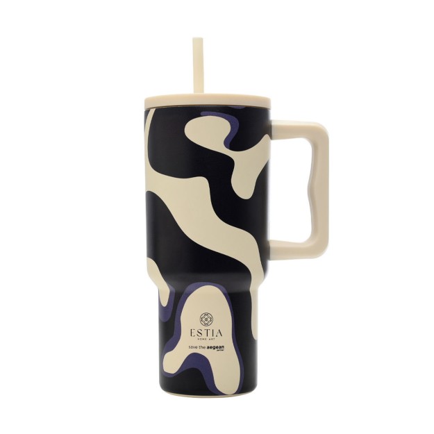 Estia ESTIA ΘΕΡΜΟΣ STRAW TUMBLER XL SAVE THE AEGEAN 900ml BOLD DRIFT