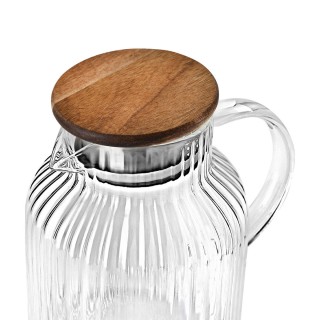 Estia ESTIA ΚΑΝΑΤΑ ΓΥΑΛΙΝΗ ALLURE 1300ml ΜΕ ΞΥΛΙΝΟ ΚΑΠΑΚΙ