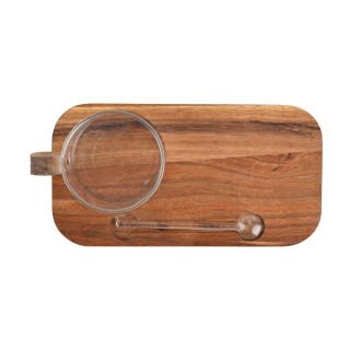 Estia ESTIA ΚΟΥΠΑ ΓΥΑΛΙΝΗ ΜΕ ΞΥΛΙΝΟ ΔΙΣΚΟ ΚΑΙ ΚΟΥΤΑΛΙ 23Χ12Χ7cm