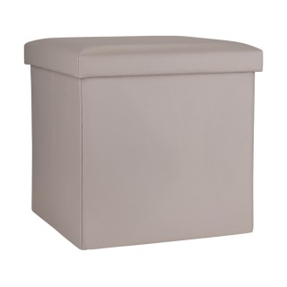 Estia ESTIA ΣΚΑΜΠΟ CUBE LEATHER ΜΕ ΑΠΟΘΗΚΕΥΤΙΚΟ ΧΩΡΟ TAUPE