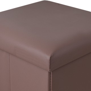 Estia ESTIA ΣΚΑΜΠΟ CUBE LEATHER ΜΕ ΑΠΟΘΗΚΕΥΤΙΚΟ ΧΩΡΟ ΚΑΦΕ