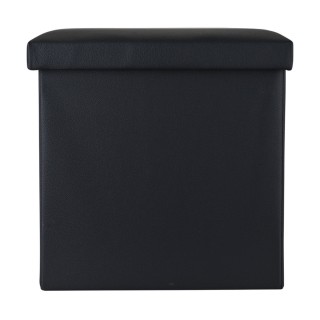 Estia ESTIA ΣΚΑΜΠΟ CUBE LEATHER ΜΕ ΑΠΟΘΗΚΕΥΤΙΚΟ ΧΩΡΟ ΜΑΥΡΟ