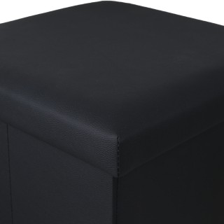 Estia ESTIA ΣΚΑΜΠΟ CUBE LEATHER ΜΕ ΑΠΟΘΗΚΕΥΤΙΚΟ ΧΩΡΟ ΜΑΥΡΟ