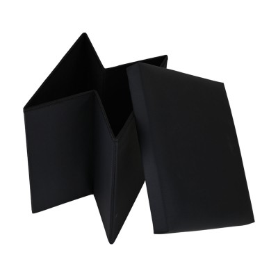 Estia ESTIA ΣΚΑΜΠΟ CUBE LEATHER ΜΕ ΑΠΟΘΗΚΕΥΤΙΚΟ ΧΩΡΟ ΜΑΥΡΟ