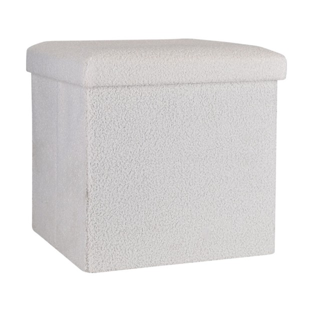 Estia ESTIA ΣΚΑΜΠΟ CUBE TEDDY ΜΕ ΑΠΟΘΗΚΕΥΤΙΚΟ ΧΩΡΟ 38Χ38cm ΛΕΥΚΟ