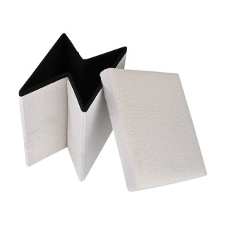 Estia ESTIA ΣΚΑΜΠΟ CUBE TEDDY ΜΕ ΑΠΟΘΗΚΕΥΤΙΚΟ ΧΩΡΟ 38Χ38cm ΛΕΥΚΟ