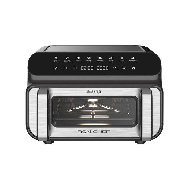 Estia ESTIA ΦΡΙΤΕΖΑ ΑΕΡΟΣ - ΦΟΥΡΝΑΚΙ & GRILL IRON CHEF 2000W 10lt ΜΕ 8 ΠΡΟΡΥΘΜΙΣΜΕΝΑ ΠΡΟΓΡΑΜΜΑΤΑ