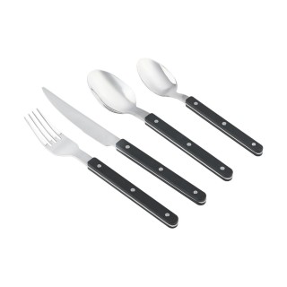 Estia ESTIA ΣΕΤ ΜΑΧΑΙΡΟΠΙΡΟΥΝΑ FINE CUTLERY ΑΝΟΞΕΙΔΩΤΟ ΑΤΣΑΛΙ ΜΕ ΜΑΥΡΗ ΛΑΒΗ 18/0 16 ΤΕΜ.