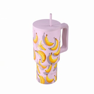Estia ESTIA ΘΕΡΜΟΣ STRAW TUMBLER XL SAVE THE AEGEAN 900ml BANANA MOOD