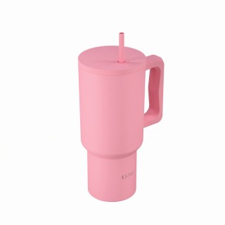 Estia ESTIA ΘΕΡΜΟΣ STRAW TUMBLER XL SAVE THE AEGEAN 900ml ROSE