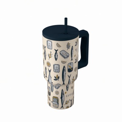 Estia ESTIA ΘΕΡΜΟΣ STRAW TUMBLER XL SAVE THE AEGEAN 900ml SALT LIFE