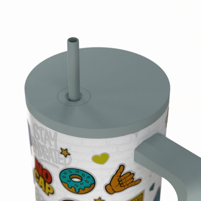 Estia ESTIA ΘΕΡΜΟΣ STRAW TUMBLER XL SAVE THE AEGEAN 900ml URBAN VIBES