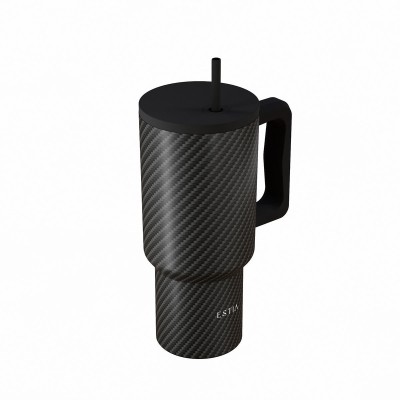 Estia ESTIA ΘΕΡΜΟΣ STRAW TUMBLER XL SAVE THE AEGEAN 900ml CARBON FIBRE