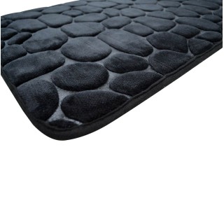 Πατάκι Μπάνιου Memory Foam Μαύρο Βότσαλο Με Sbr 50X80 Εκ.