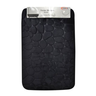 Πατάκι Μπάνιου Memory Foam Μαύρο Βότσαλο Με Sbr 50X80 Εκ.