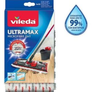 Vileda Ultramax Microfibre 2 in 1 Ανταλλακτικό Παρκετέζας με Μικροίνες
