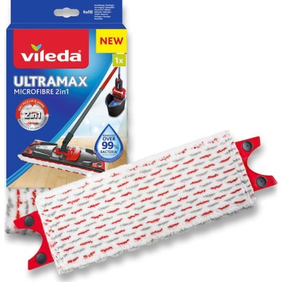 Vileda Ultramax Microfibre 2 in 1 Ανταλλακτικό Παρκετέζας με Μικροίνες