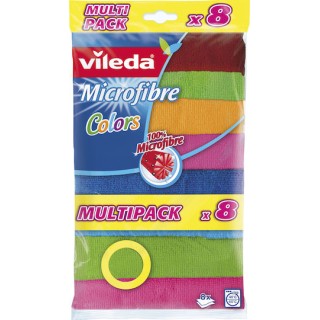 Vileda Colors Πανάκια Καθαρισμού με Μικροΐνες Γενικής Χρήσης Πολύχρωμα 30x30εκ. 8τμχ