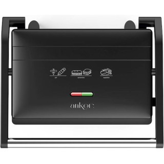 Τοστιέρα Γκριλιέρα 1300W Μαύρη Ankor
